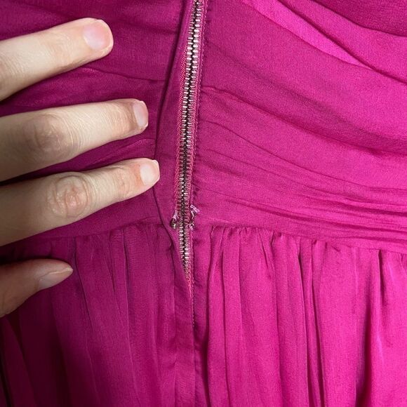 Dolce & Gabbana magenta silk chiffon bustier gathered fit & flare dress size 40 - Picture 10 of 16
